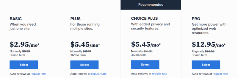 bluehost basic plan