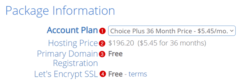 bluehost hosting plan