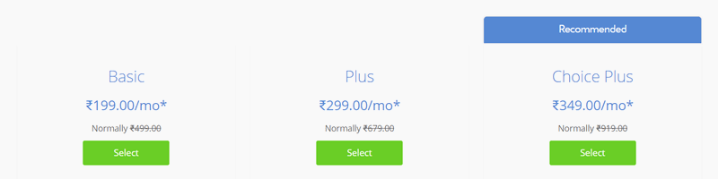 bluehost india pricing