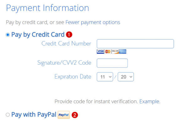 bluehost payment method