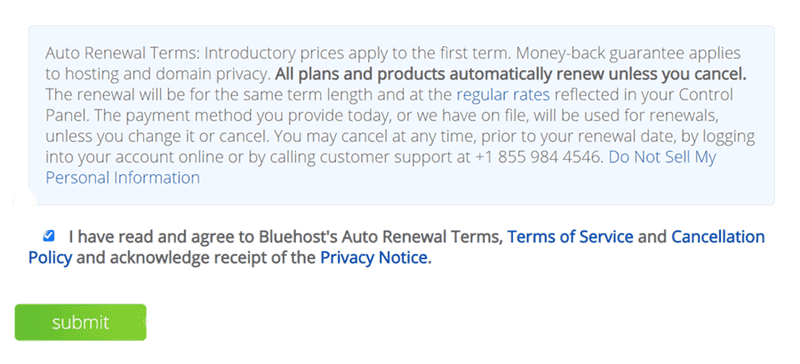 bluehost payments