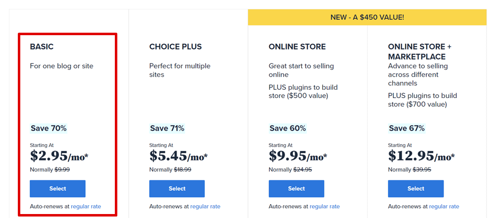 bluehost pricing