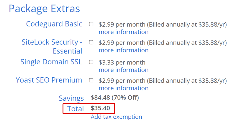 bluehost yearly cost