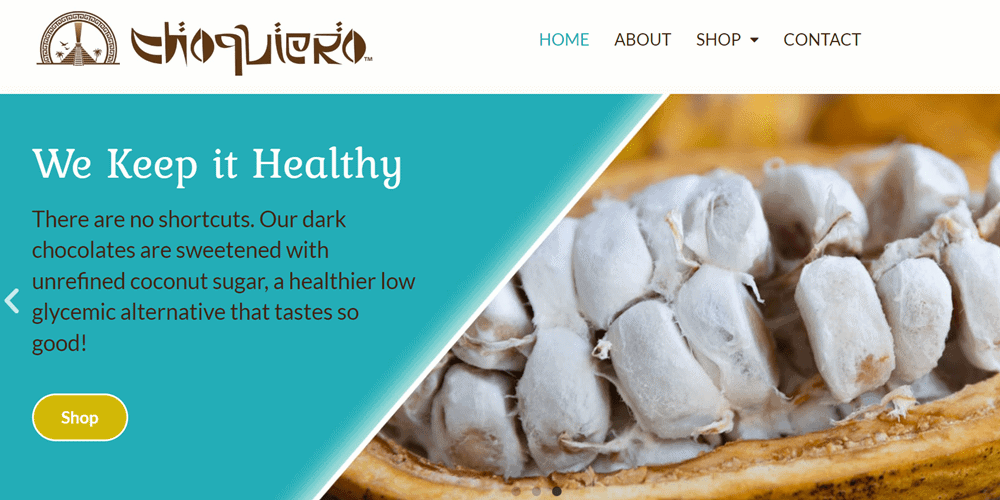 chorquiero chocolate elementor website examples
