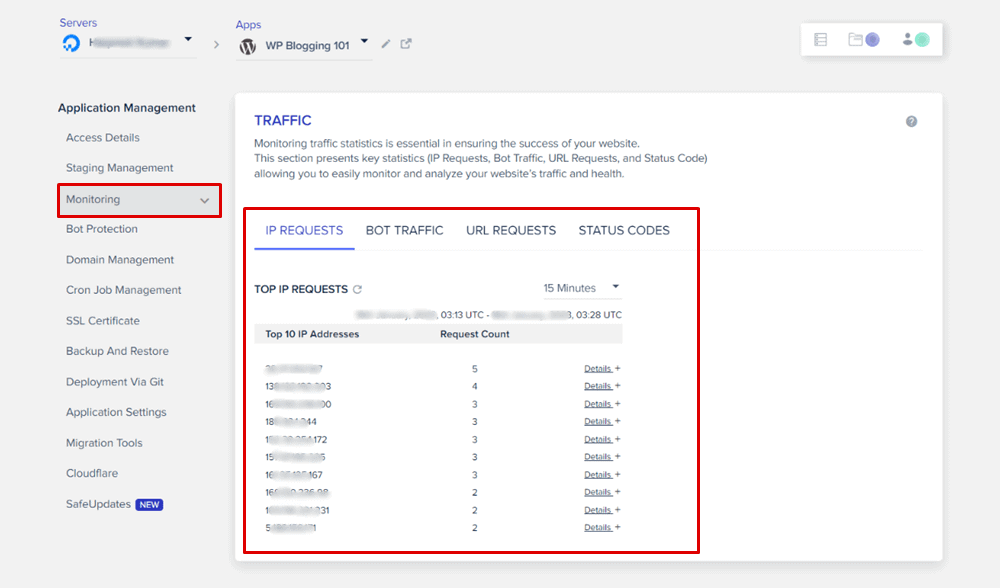 cloudways monitoring