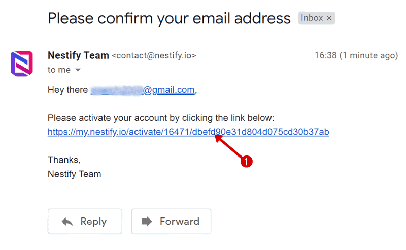 confirm your nestify account email