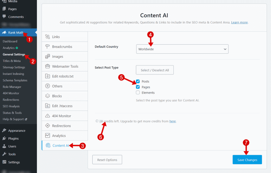 content ai settings