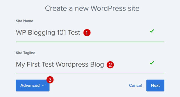 create a new wordpress blog with bluehost