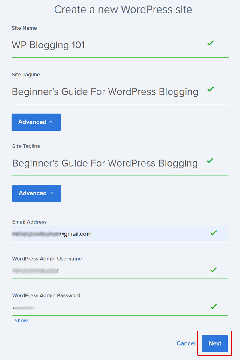 create a new wordpress blog with bluehost