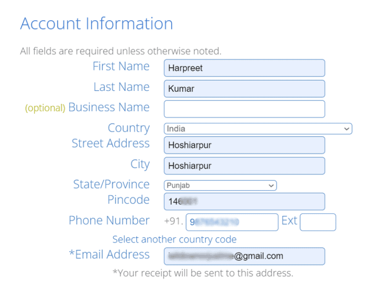 create bluehost account