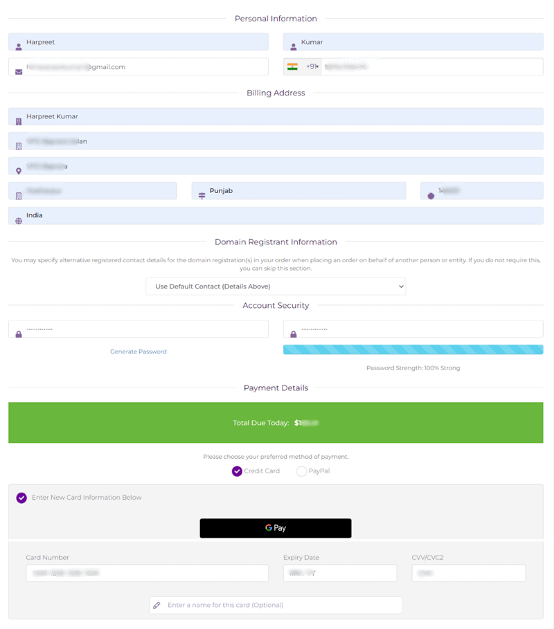 create hostarmada hosting account