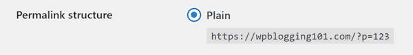 default wordpress permalink structure