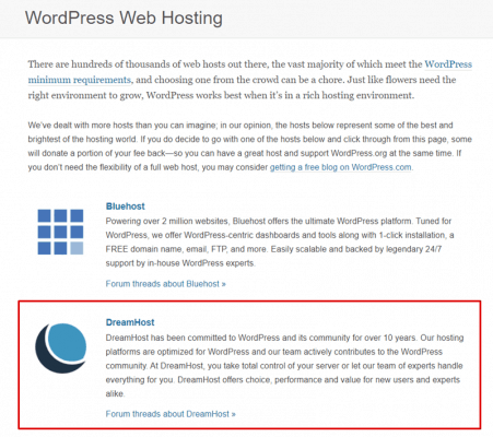 dreamhost wordpress hosting