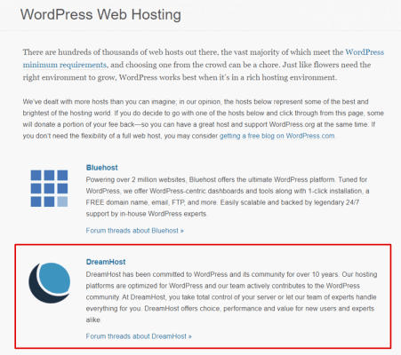 dreamhost wordpress hosting