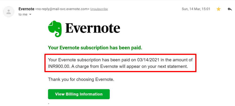 evernote premium subscription