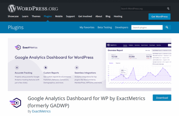 exactmetrics wordpress plugin