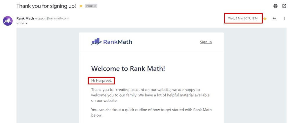 free rank math account