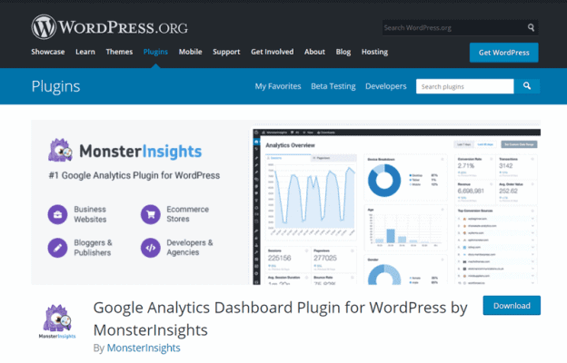 google analytics plugin by monsterinsights