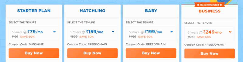 hostgator india pricing