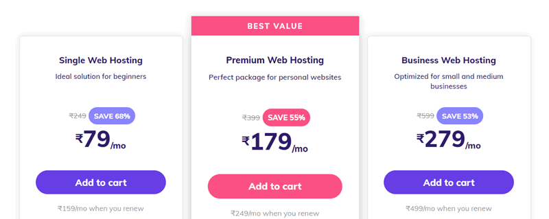 hostinger india pricing