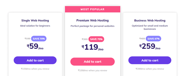 hostinger india pricing