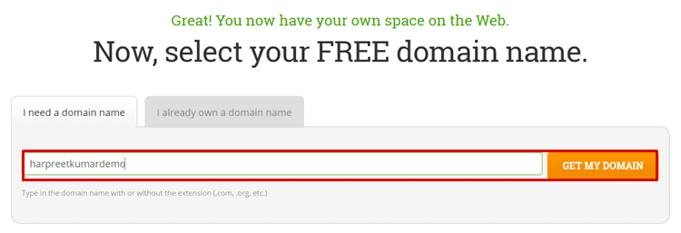hostpapa free domain