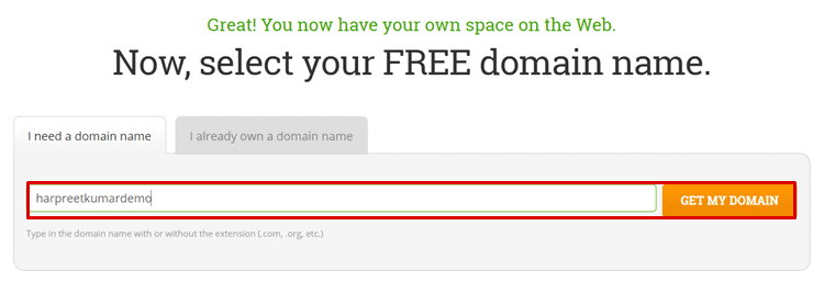 hostpapa free domain