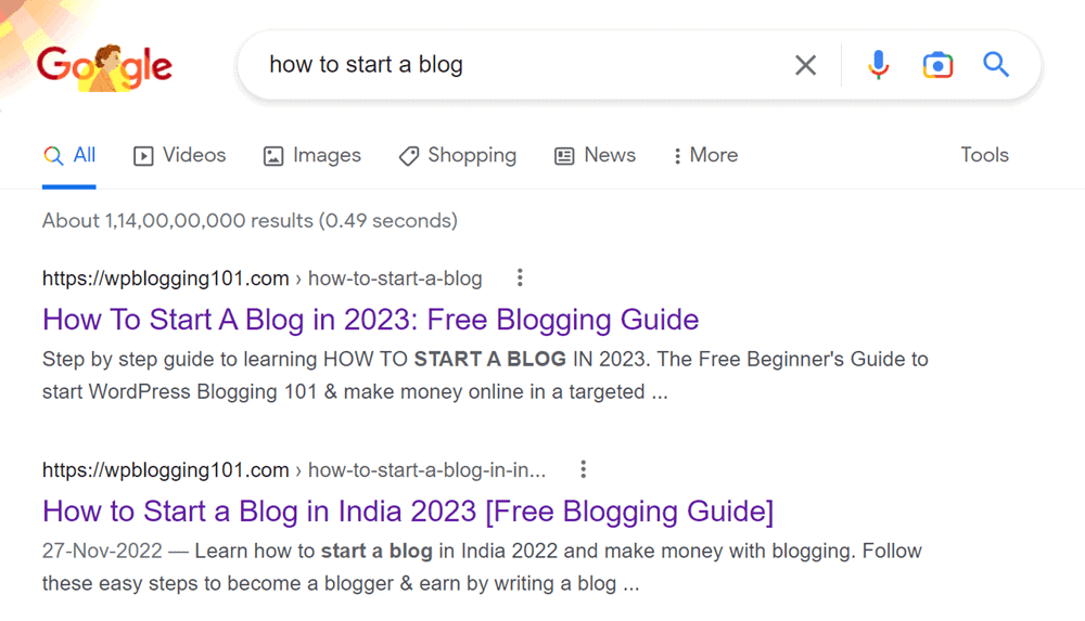 how to start a blog google search