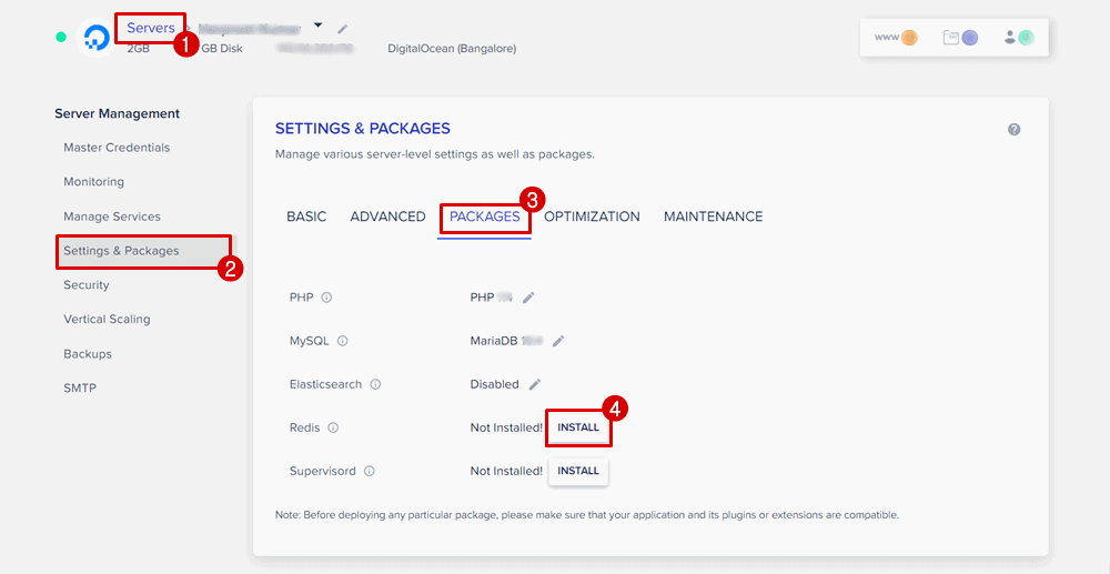 installing redis on cloudways