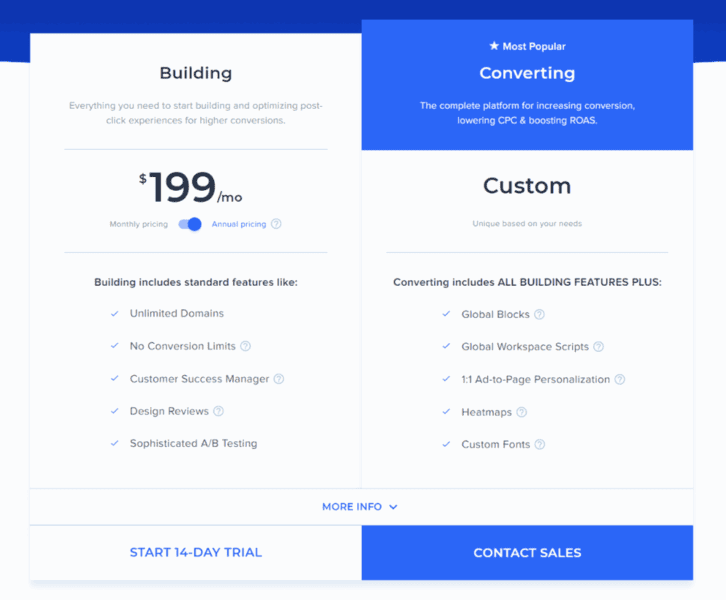 instapage pricing