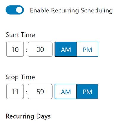 kadence conversions recurring scheduling