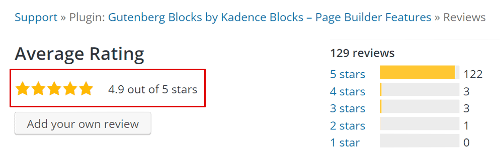 kadence wordpress blocks reviews