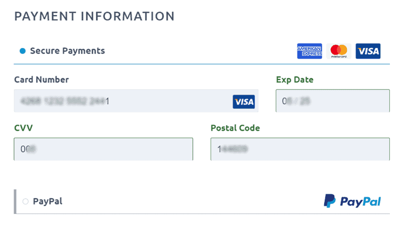 kadence wp payment method