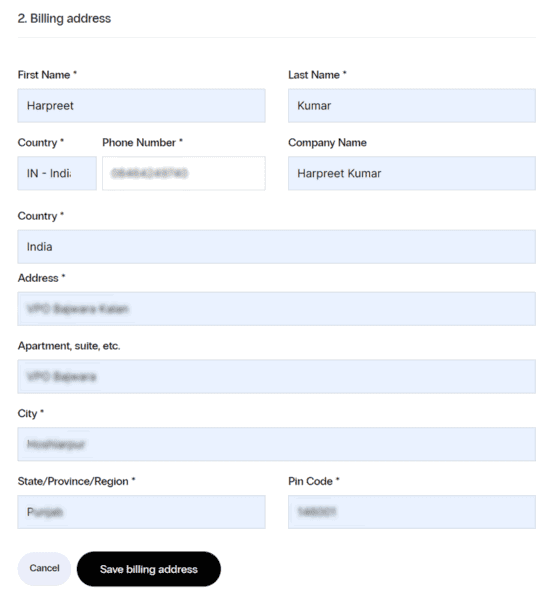 nexcess billing address