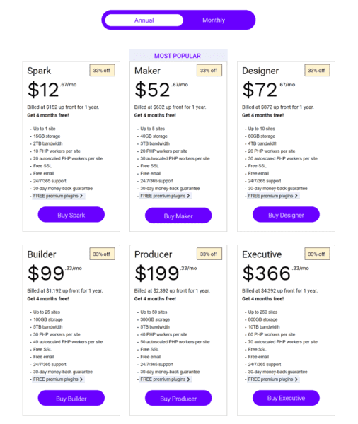 nexcess wordpress hosting plans