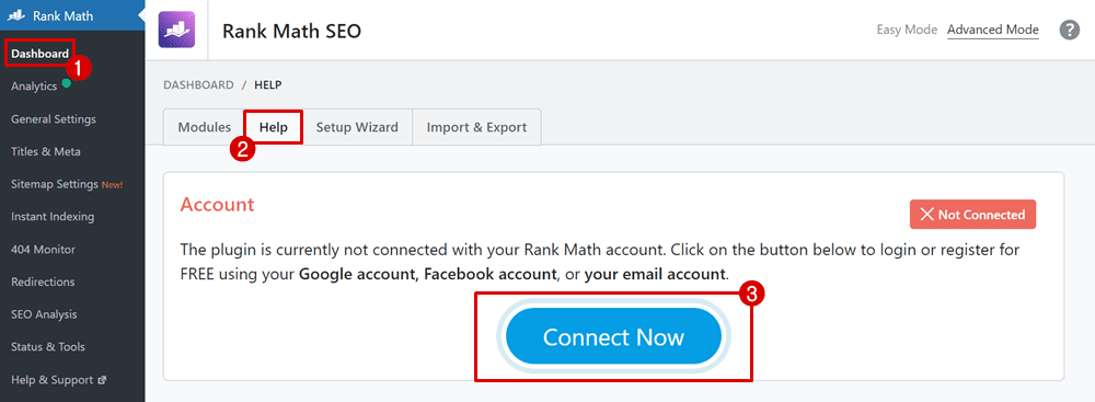 rank math account connector