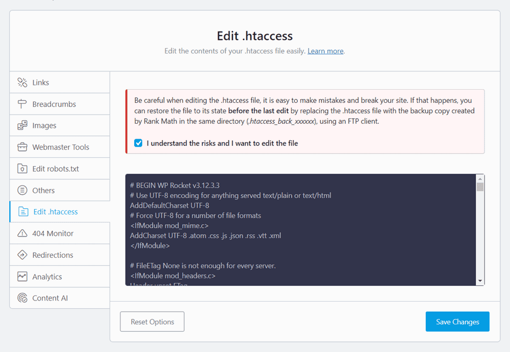 rank math .htaccess