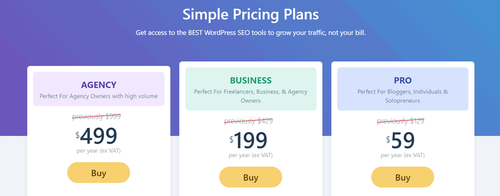 rank math pro pricing