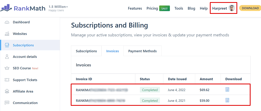 rank math pro subscription