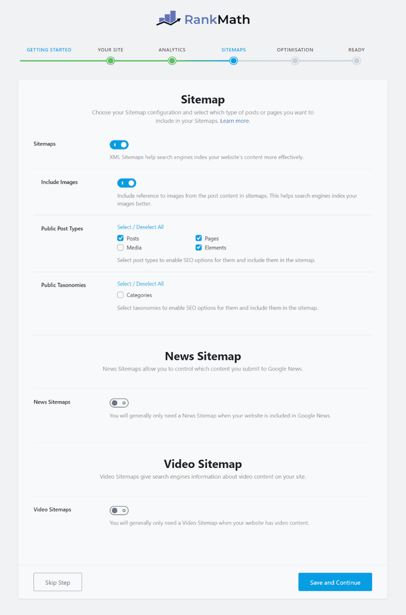 rank math sitemap settings