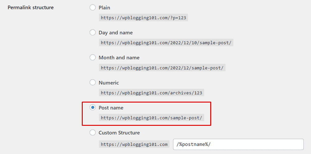 seo-friendly wordpress permalink structure