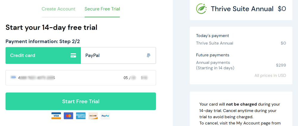 thrive themes payment methods