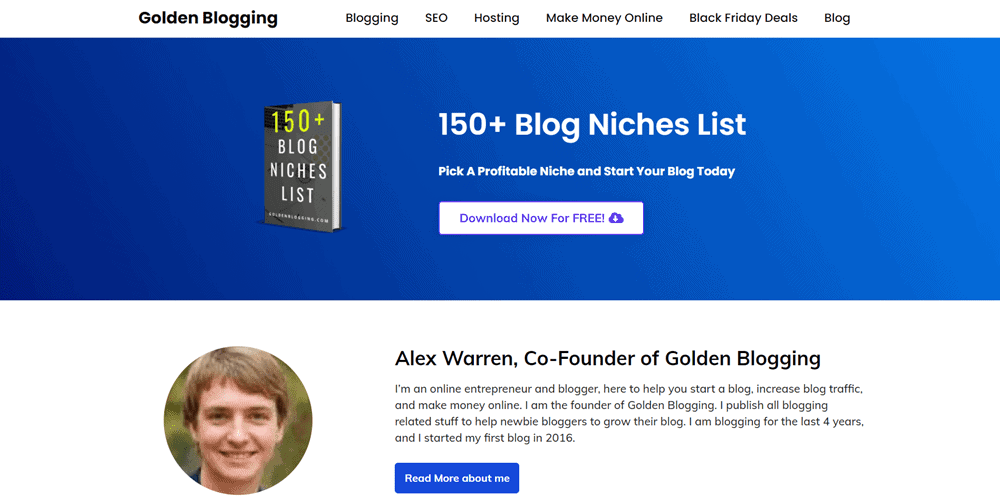 website examples golden blogging