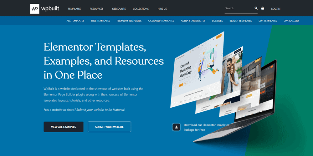 wpbuilt elementor website examples